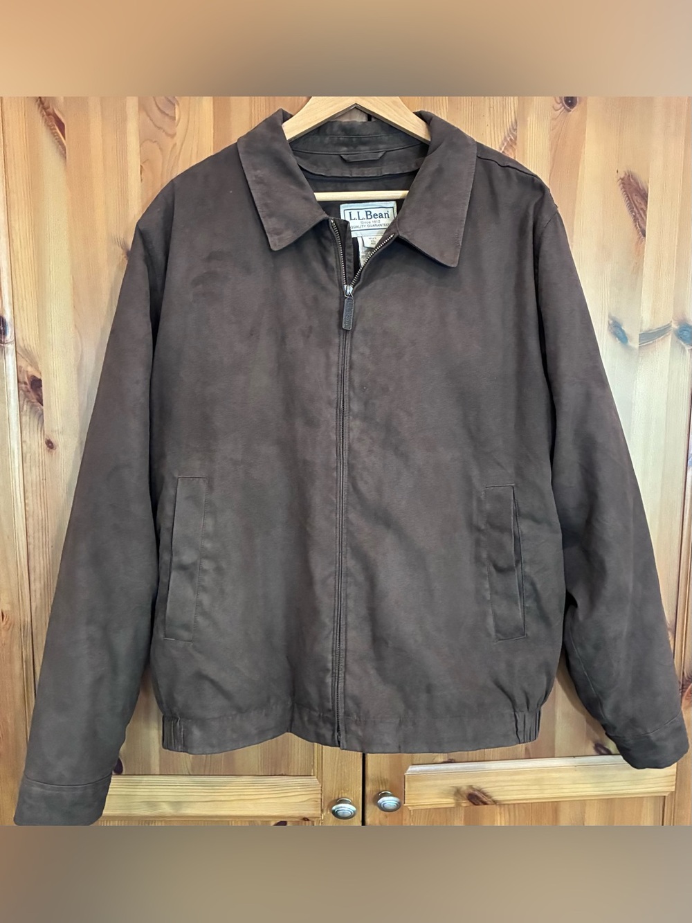 LL Bean Vintage Brown Bomberger Jacket Barn Chore Coat Blanket Lined 90s Mens XL